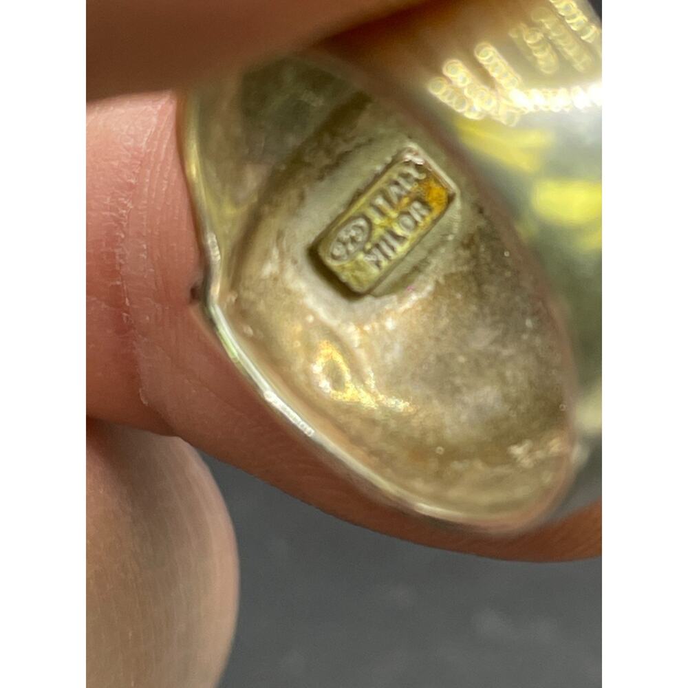 Vintage Milor Italy Signed Sterling Silver 925 Two Tone Dome Ring Size 7 - Picture 5 of 7